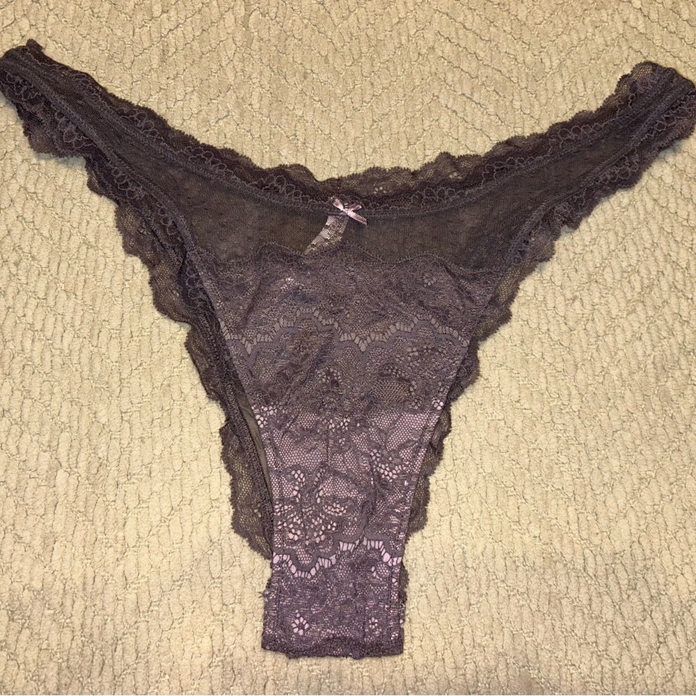 Victoria's Secret Lace Brazilian Panties in Grey